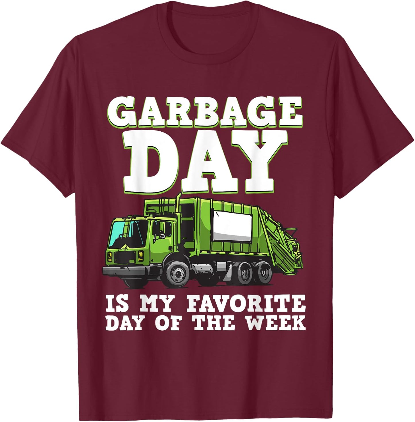 Funny Garbage Truck For Kids Boys Toddlers Waste Garbage Day T-Shirt - T-Shirt | Maroon