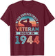Veteran born in 1944 80th Birthday Military Gifts T-Shirt - T-Shirt | Maroon