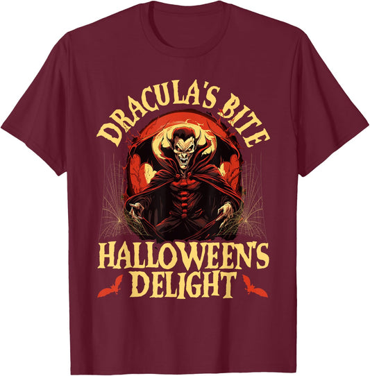 Dracula Halloween Scary Trick Or Treat Spooky Vampire T-Shirt - T-Shirt | Maroon