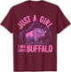 Girl Who Loves Buffalo I Daughter Buffalo I Women Buffalo T-Shirt - T-Shirt | Maroon