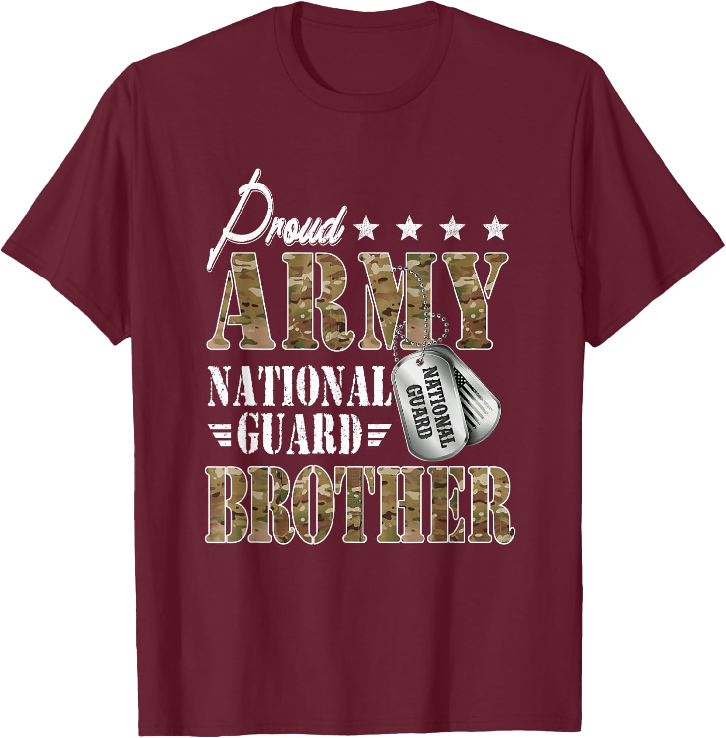 Proud Army National Guard Brother National Guard Graduation T-Shirt - T-Shirt | Maroon