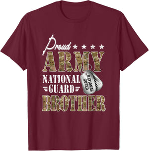 Proud Army National Guard Brother National Guard Graduation T-Shirt - T-Shirt | Maroon