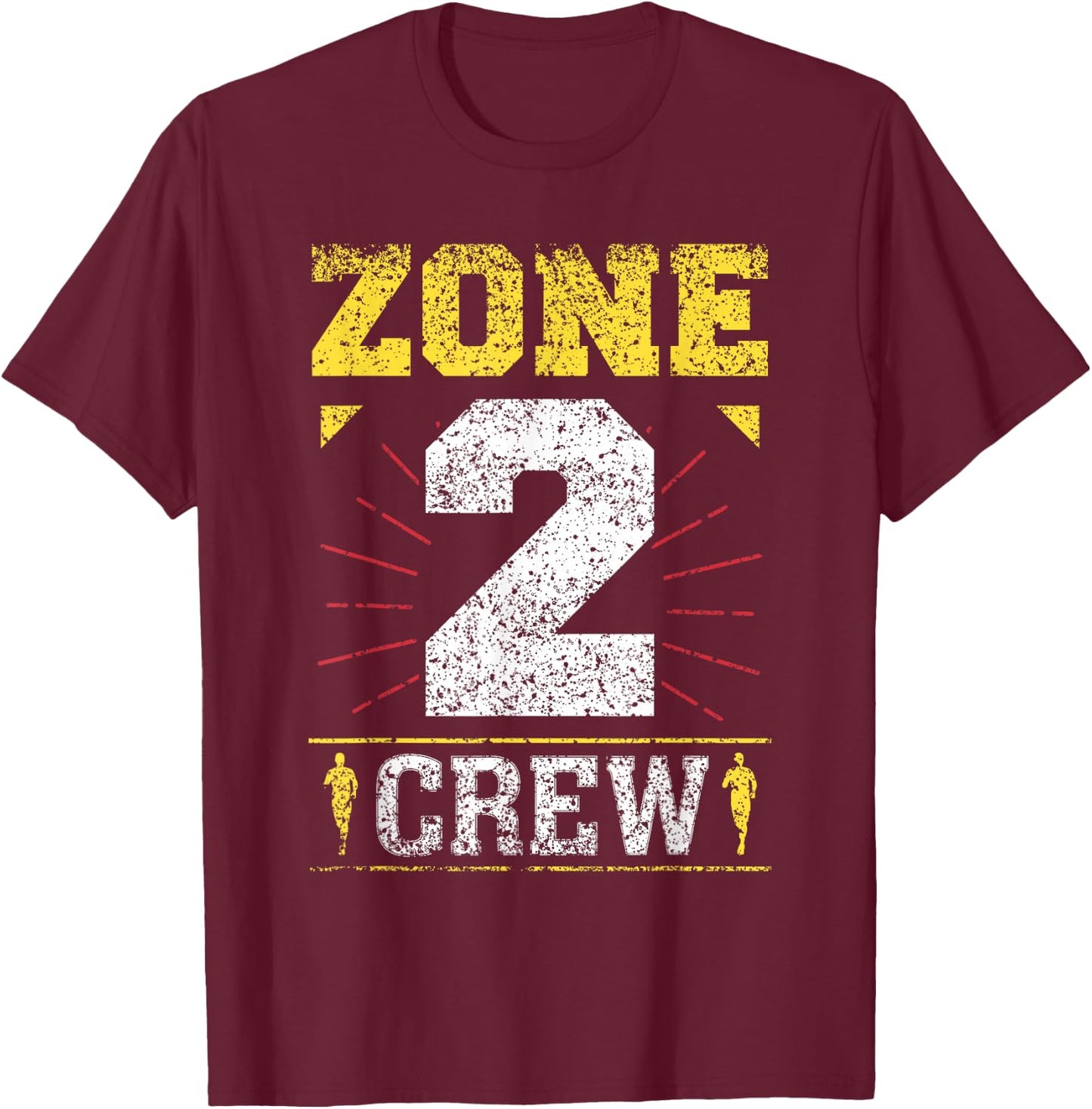 Zone 2 Crew Sport Fitness Training Cardio Zone 2 T-Shirt - T-Shirt | Maroon