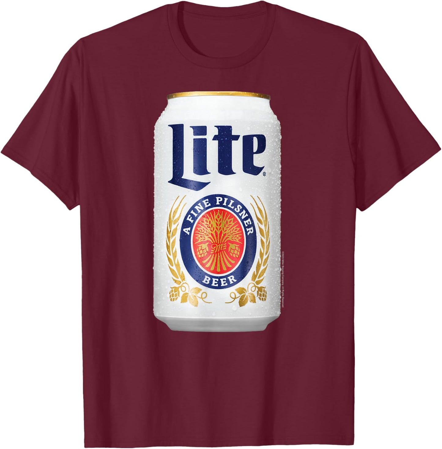Miller Lite - Can T-Shirt - T-Shirt | Maroon