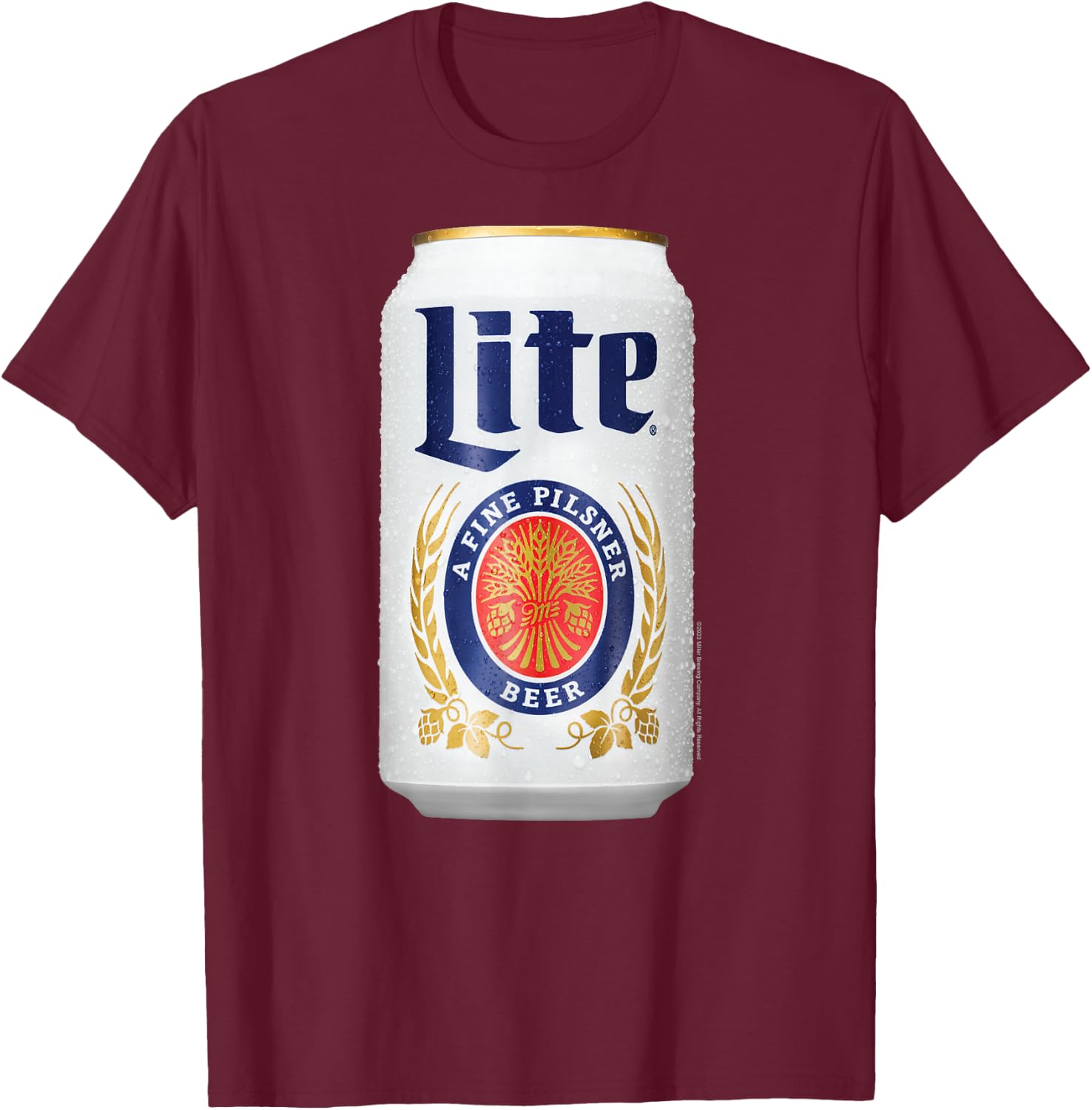 Miller Lite - Can T-Shirt - T-Shirt | Maroon