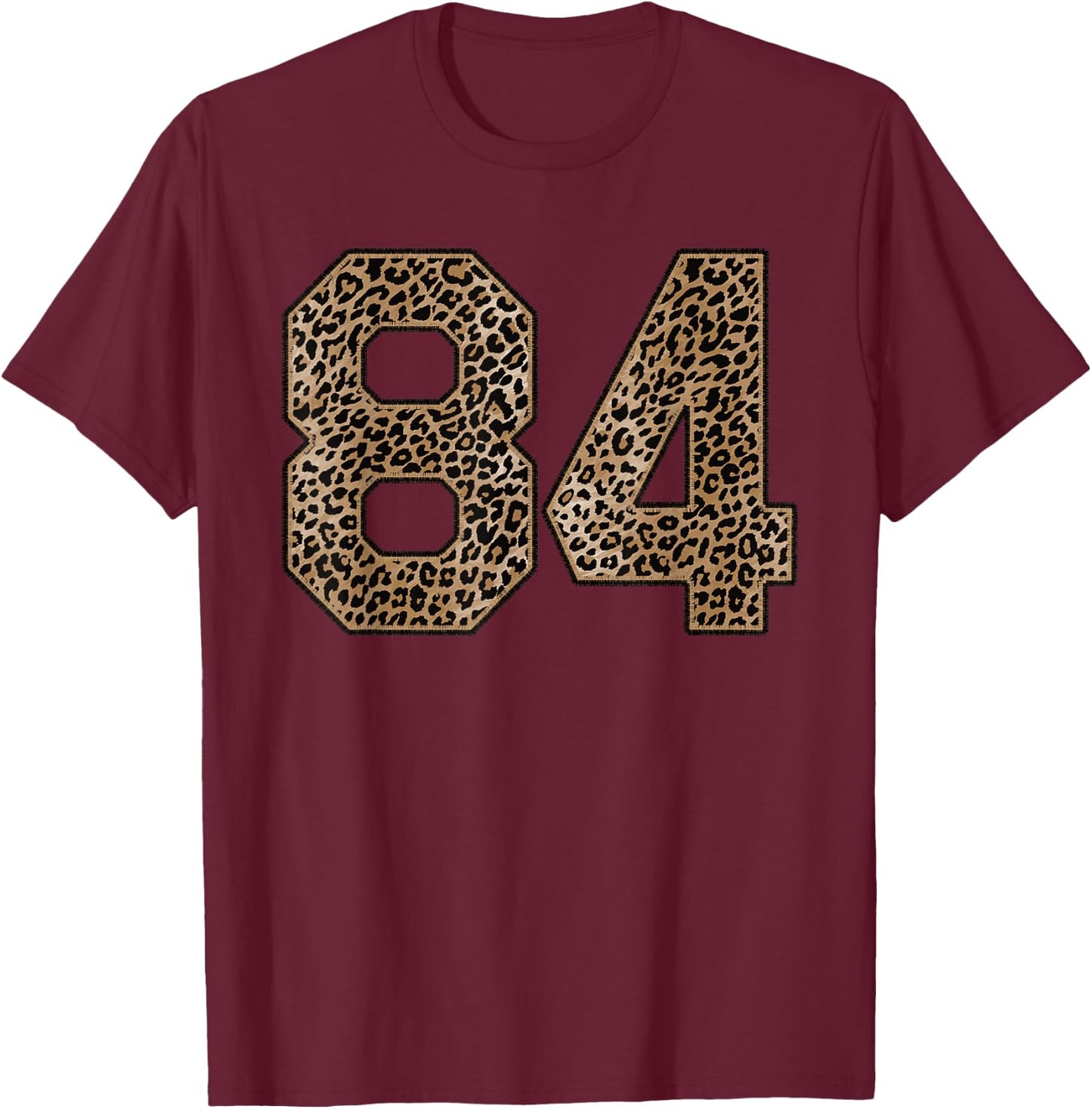 Leopard Number 84 Athlete Sports Jersey Supporter Fanwear T-Shirt - T-Shirt | Maroon