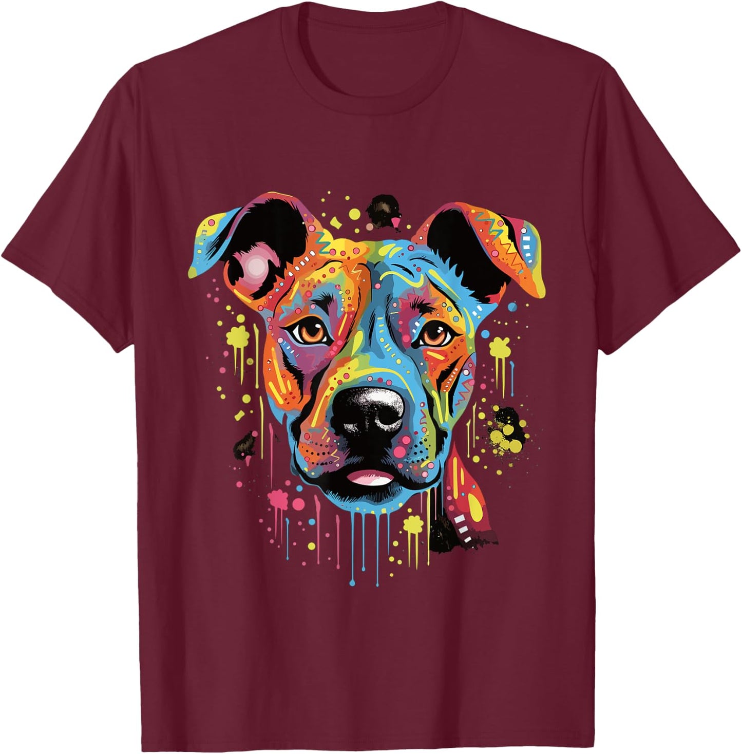 American Stafford Terrier Dog Men Women T-Shirt - T-Shirt | Maroon
