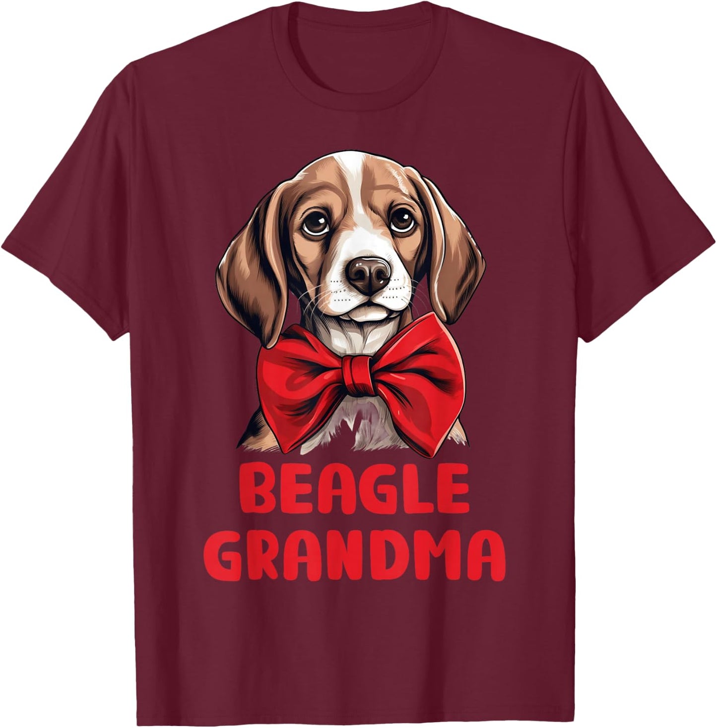 Cute Beagle Grandma Dog Lovers Gift Funny Puppy Beagle Owner Women Girls Kids T-Shirt - T-Shirt | Maroon