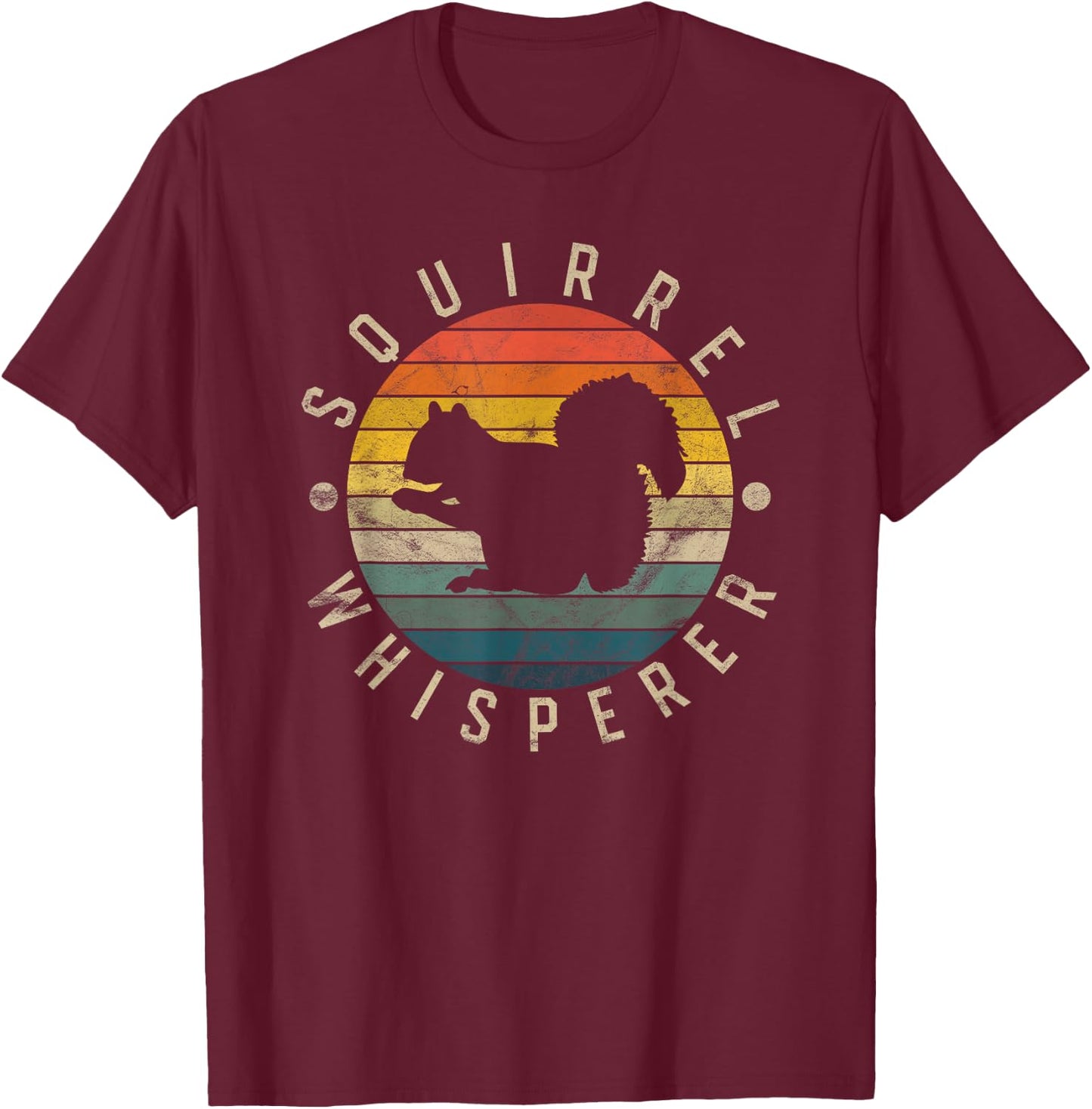 Squirrel Whisperer Vintage Sunset Cute Women's Squirrel T-Shirt - T-Shirt | Maroon