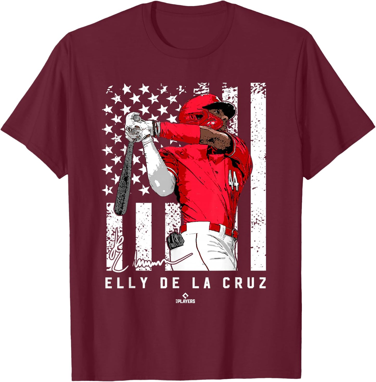 Show Your Pride Elly De La Cruz Cincinnati MLBPA T-Shirt - T-Shirt | Maroon