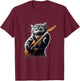 Cat Playing Guitar - Funny Rock Music Guitar Cat Men Women Kids T-Shirt - T-Shirt | Maroon
