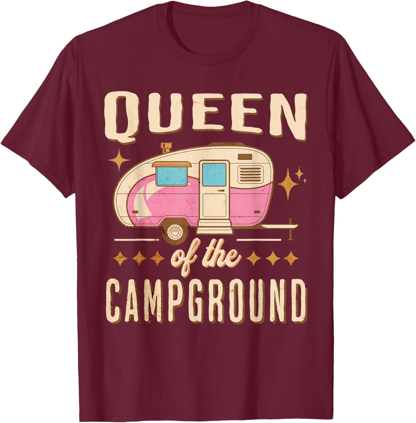 Queen Of The Campground - Funny Camping - Women's Camp T-Shirt - T-Shirt | Maroon