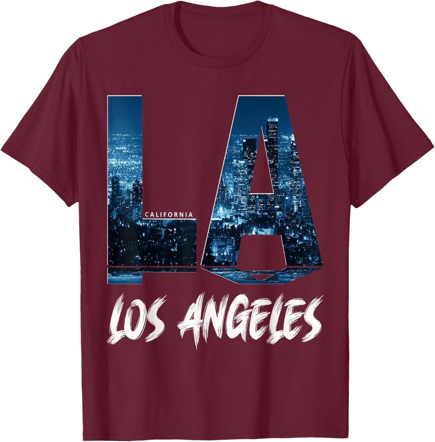 Men, Woman, Teenager L.A. Love Design Los Angeles City California T-Shirt - T-Shirt | Maroon