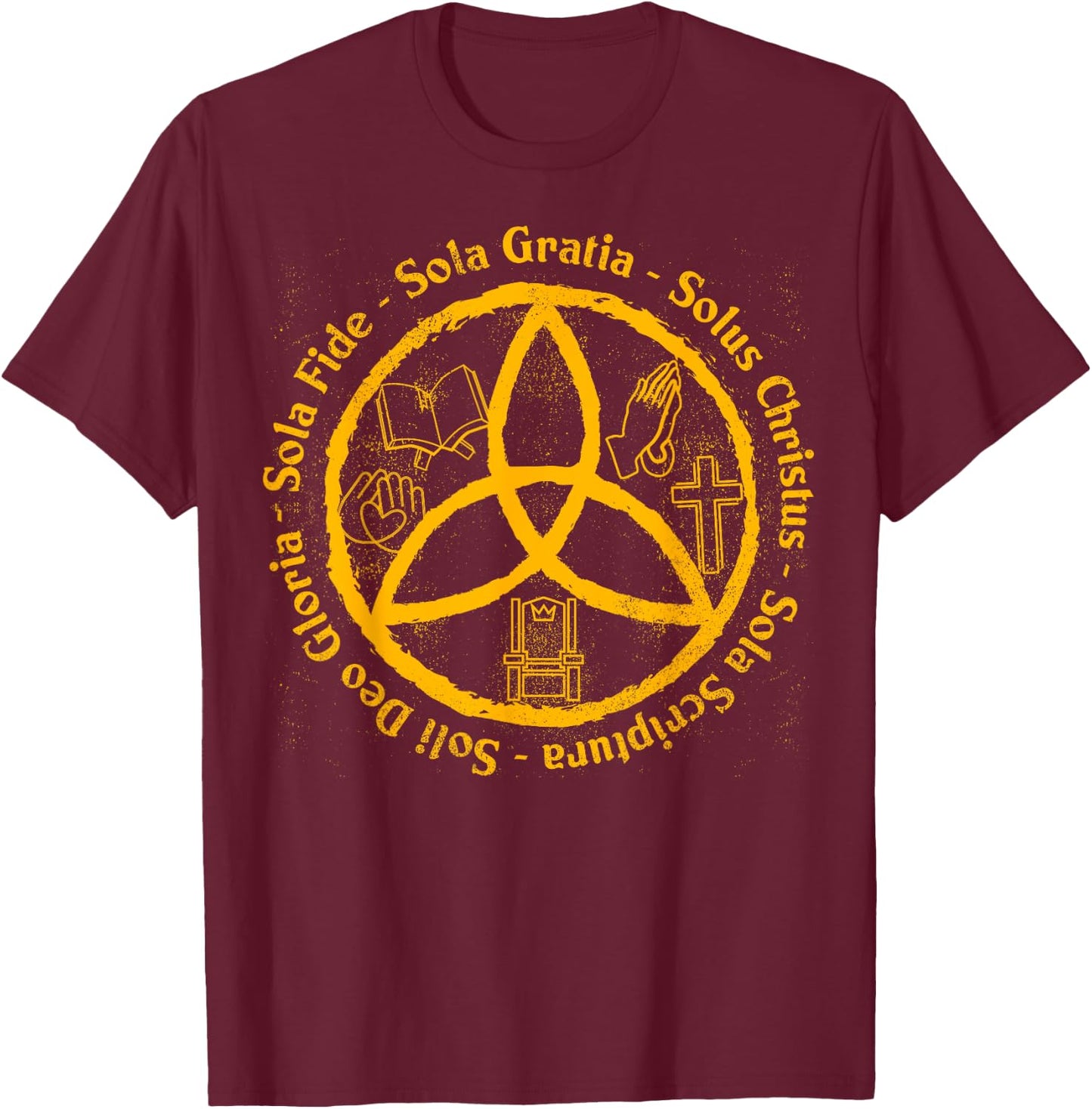 Sola Scriptura - Protestant, Christian Reformation, 5 Solas T-Shirt - T-Shirt | Maroon