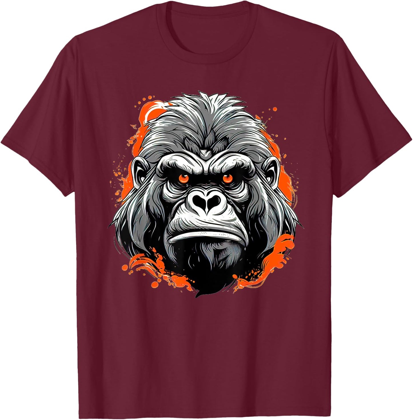 Mad gorilla Monkey ape face with a serious look T-Shirt - T-Shirt | Maroon