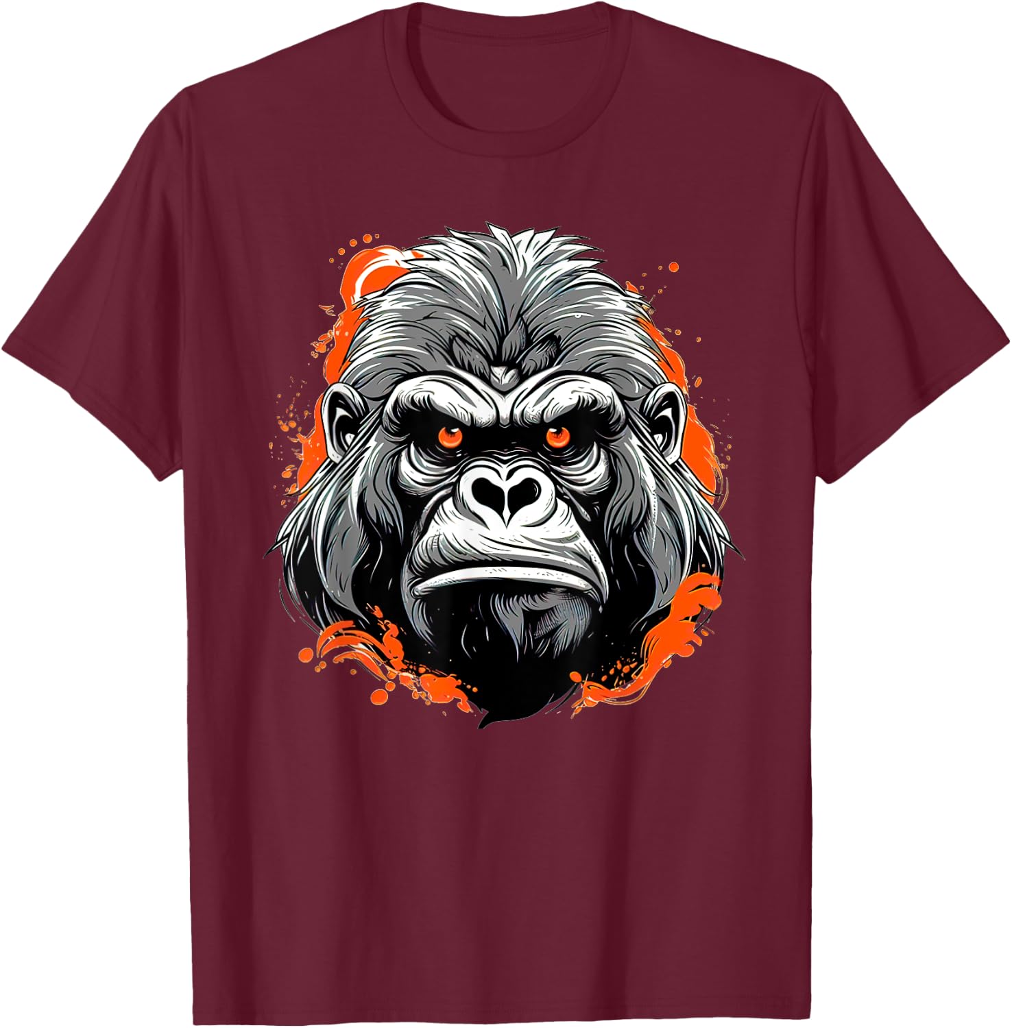 Mad gorilla Monkey ape face with a serious look T-Shirt - T-Shirt | Maroon