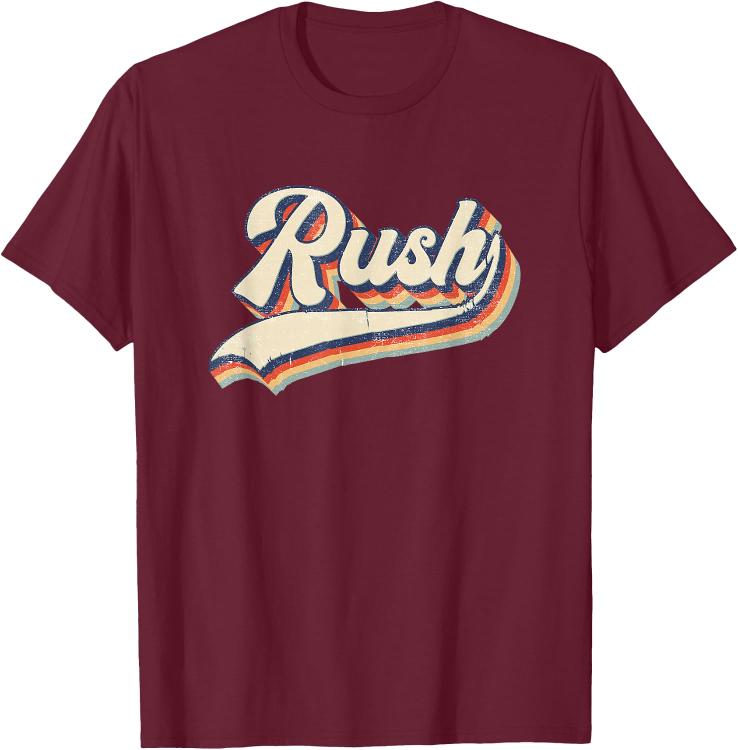 Rush Surname Vintage Retro Gift Men Women Boy Girl T-Shirt - T-Shirt | Maroon