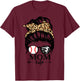 Mom Life Messy Bun Hair Funny Baseball Gymnastics Mom T-Shirt - T-Shirt | Maroon
