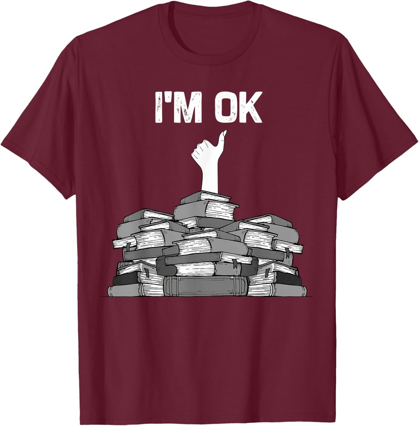 Funny Books Design Women Kids Avid Reader Bookworm T-Shirt - T-Shirt | Maroon
