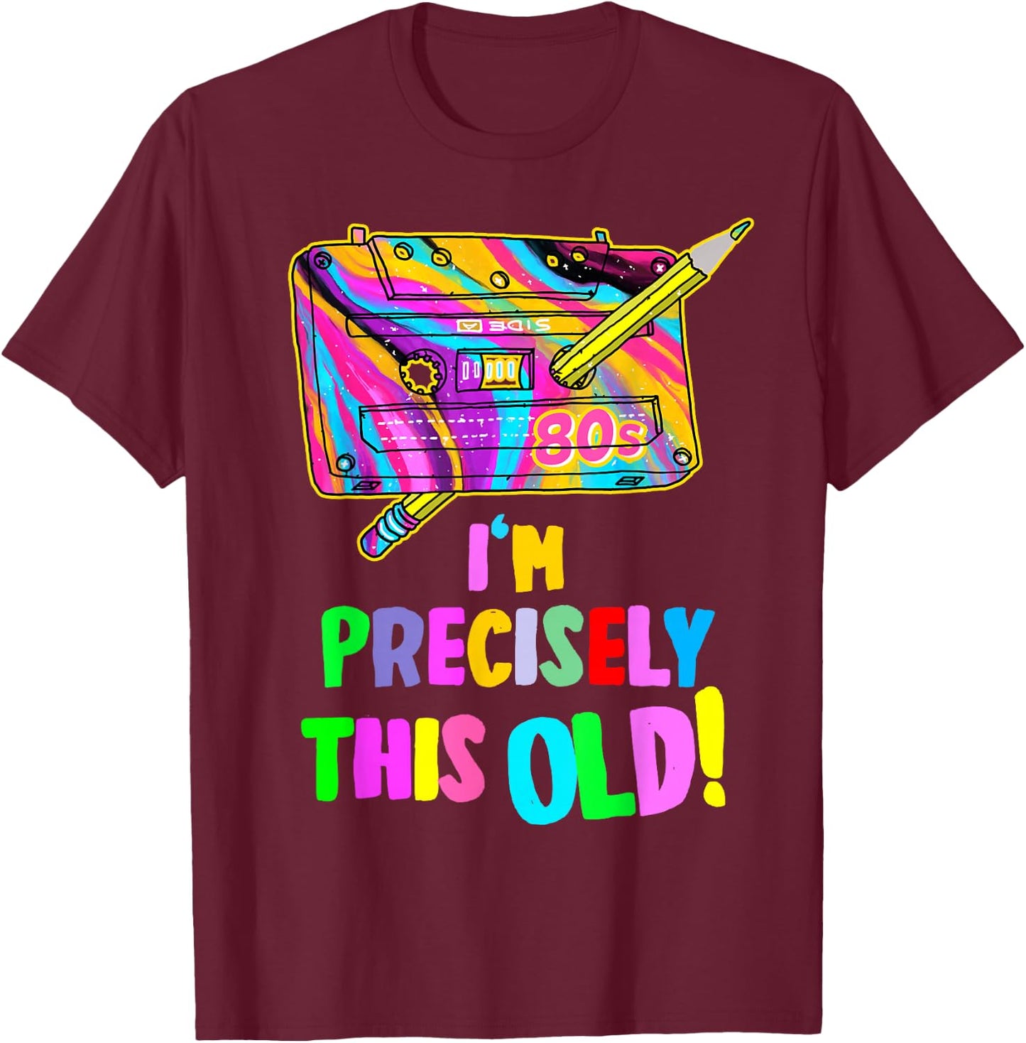 80s Ideas Rave Outfit & 80s Festival Costume T-Shirt - T-Shirt | Maroon
