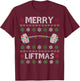 Merry Liftmas Funny Christmas Ugly Gym Workout Fitness T-Shirt - T-Shirt | Maroon