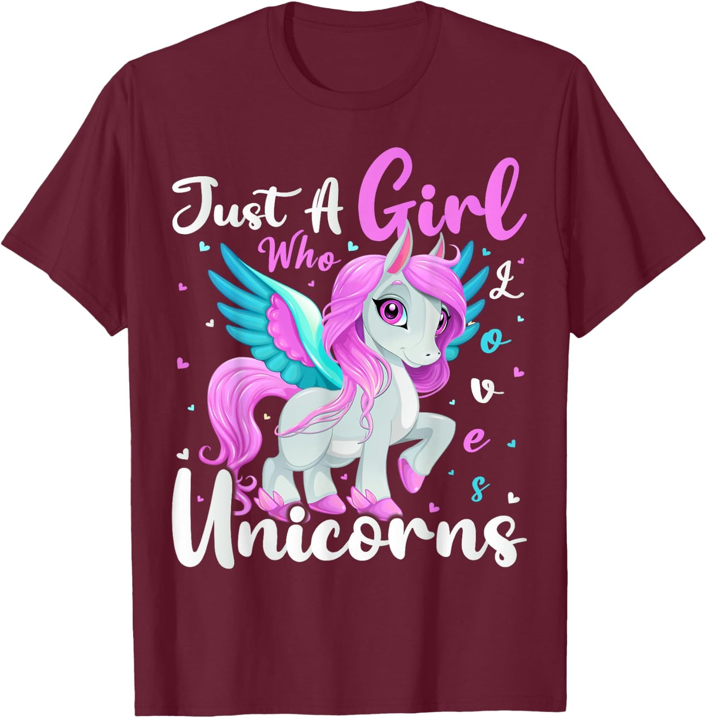 Unicorn Lover Just A Girl Who Loves Unicorns T-Shirt - T-Shirt | Maroon