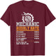 Mechanic Hourly Rate Diesel Cars Garage Mechanic T-Shirt - T-Shirt | Maroon