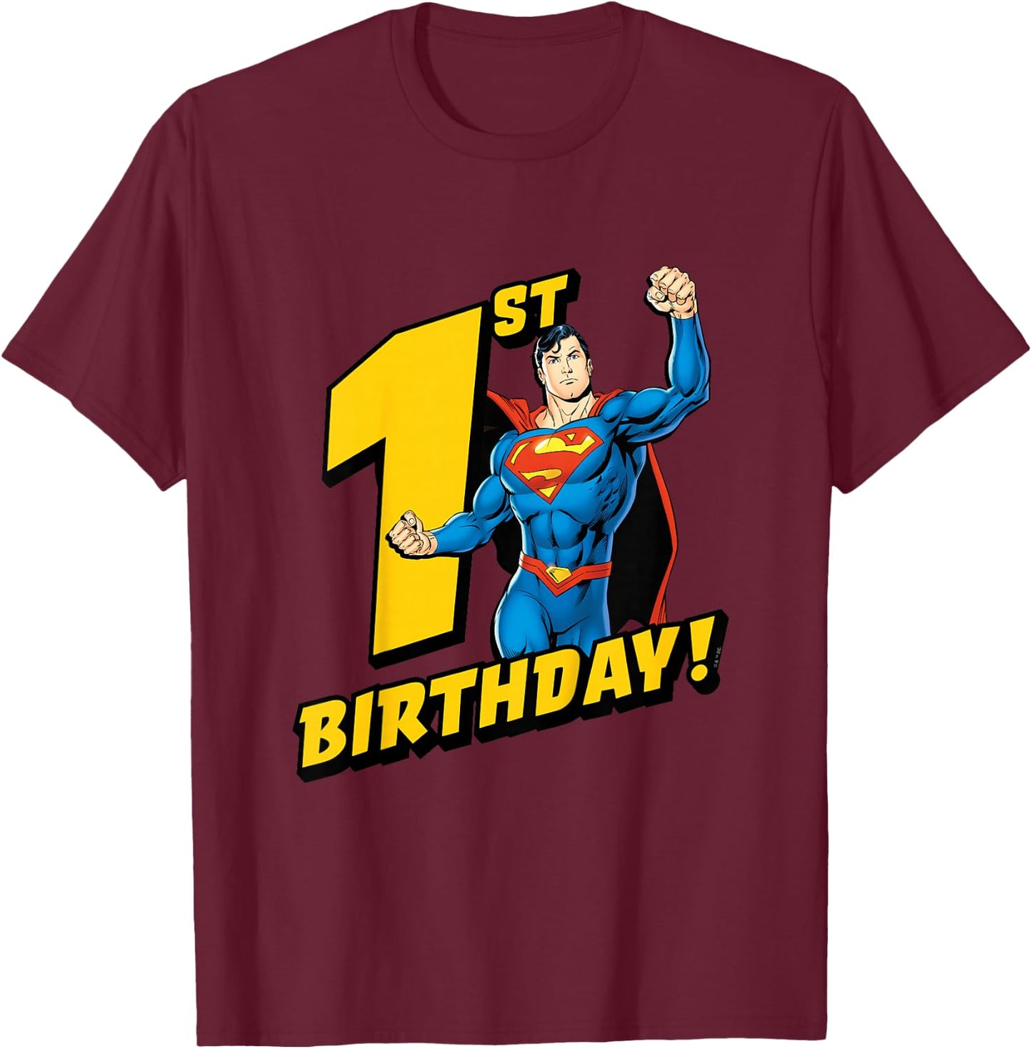 Kids Superman 1st Birthday T-Shirt - T-Shirt | Maroon