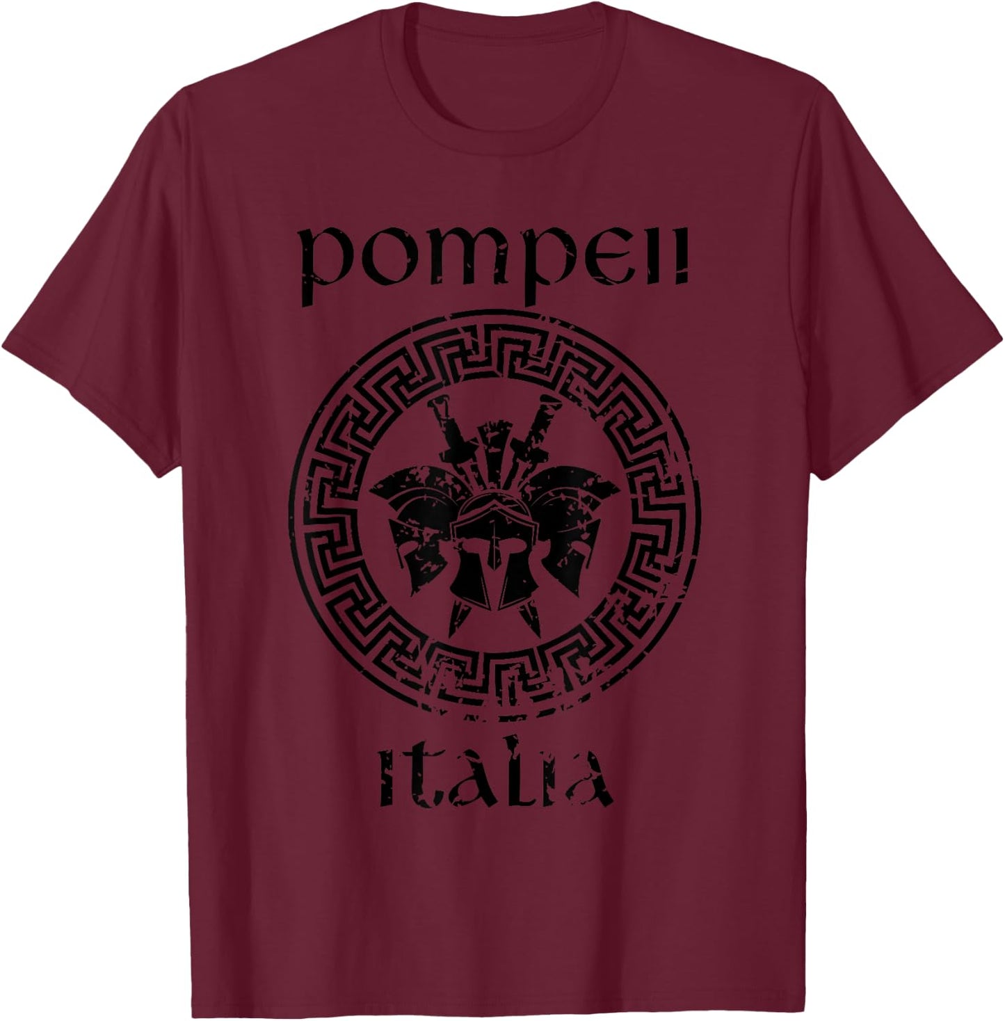 Pompeii Italy Gladiator Warrior Vacation Vintage T-Shirt - T-Shirt | Maroon