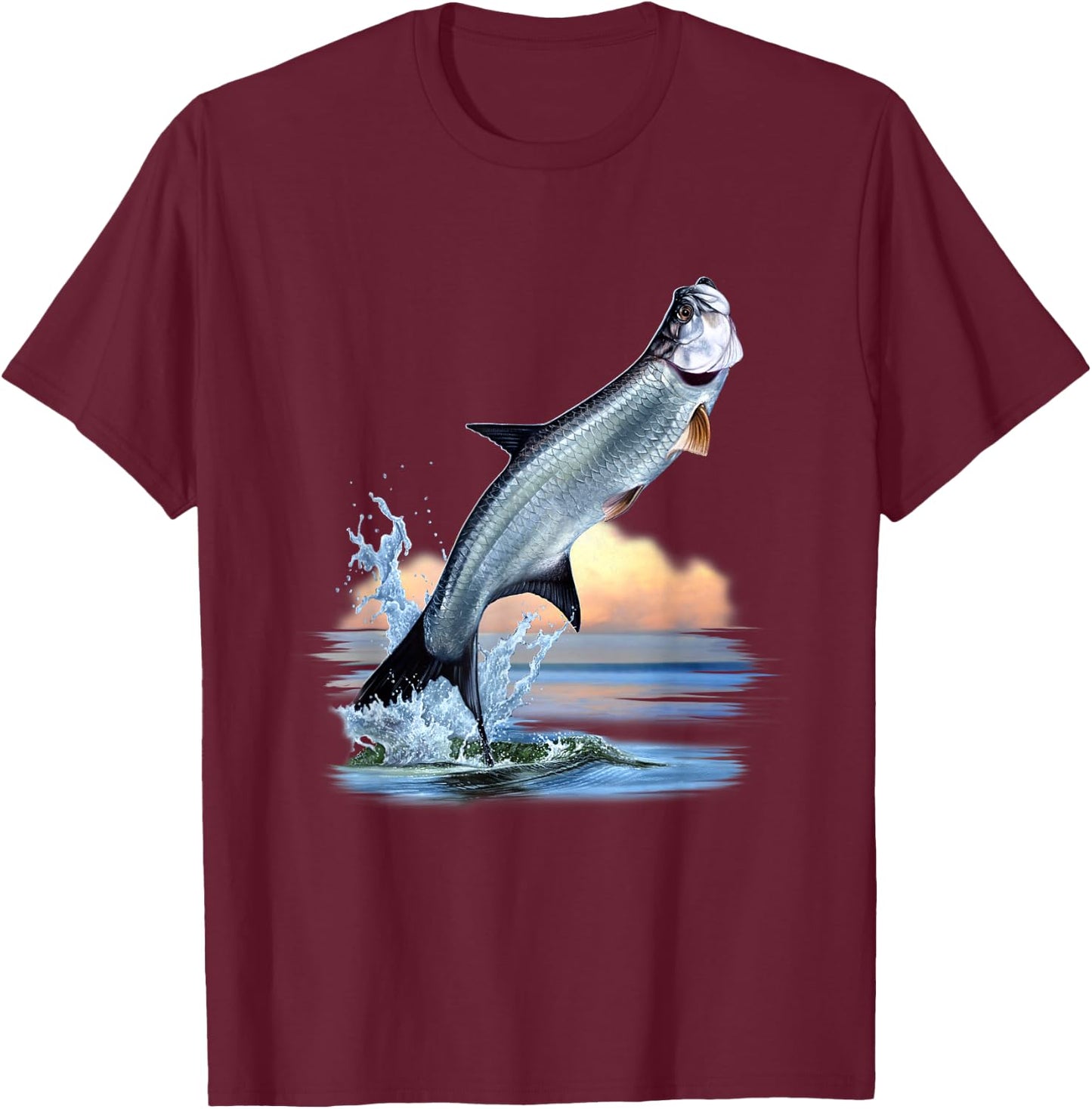 Tarpon Fish Fresh Water Wildlife Hunting Fishing Apparel T-Shirt - T-Shirt | Maroon