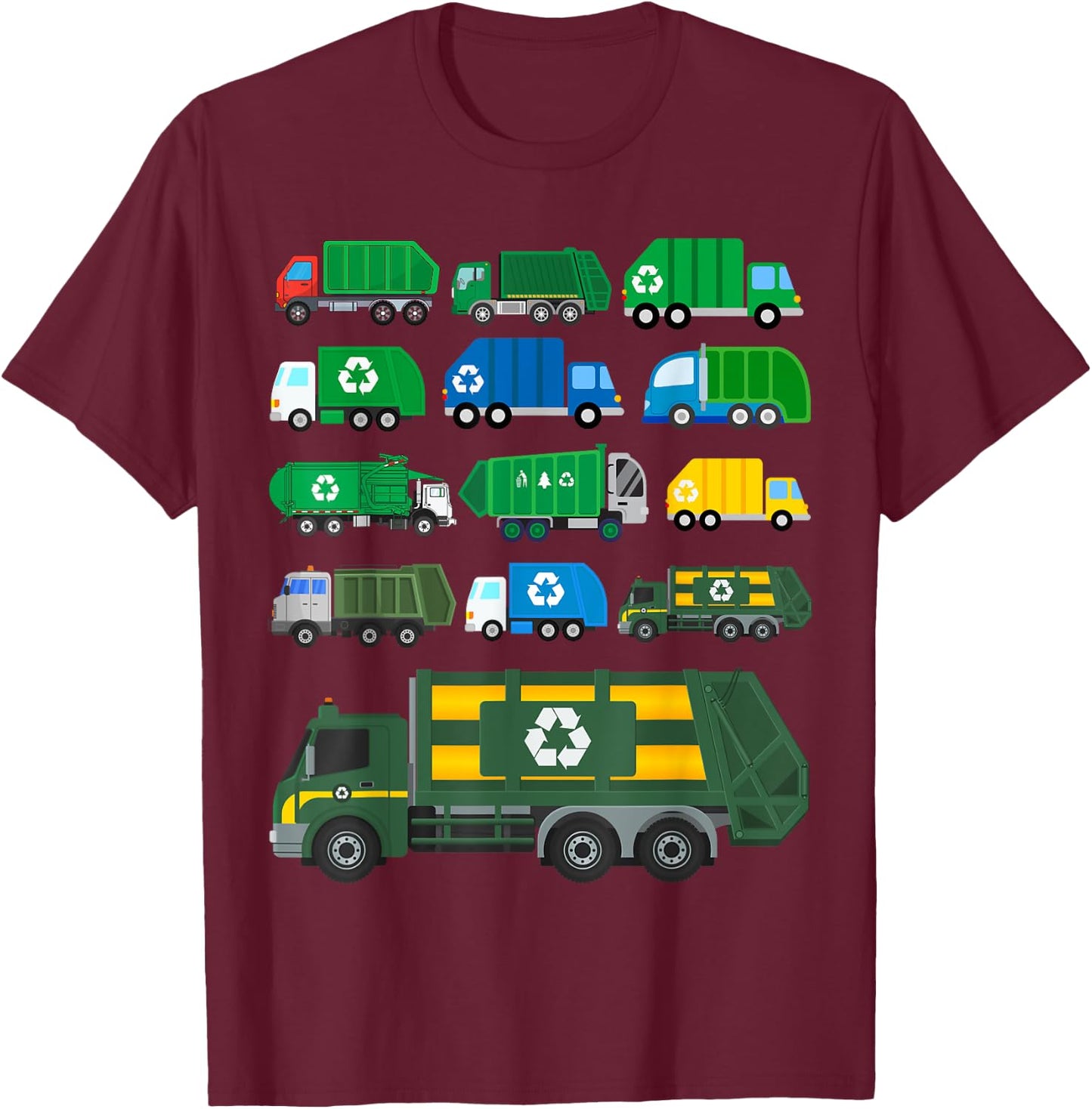Garbage Truck Global Recycling Day Trash Truck Collector T-Shirt - T-Shirt | Maroon