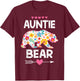 Auntie Bear Cute Floral Mother's Day Family Matching Party T-Shirt - T-Shirt | Maroon