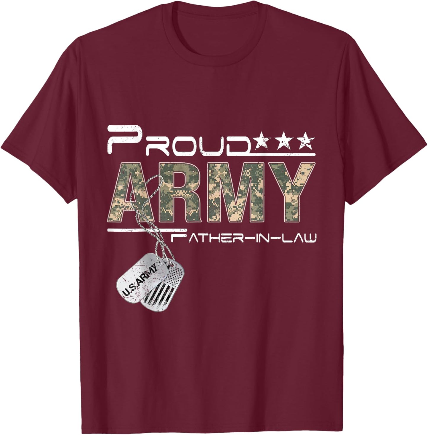 Proud Army Father-In-Law US Army Graduation Father-In-Law T-Shirt - T-Shirt | Maroon