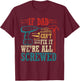 Vintage Daddy Jokes If Dad Can't Fix It Black Small Modern T-Shirt - T-Shirt | Maroon