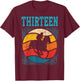 13th Birthday Horse Rider Fan 13 Years old Girls Boys T-Shirt - T-Shirt | Maroon