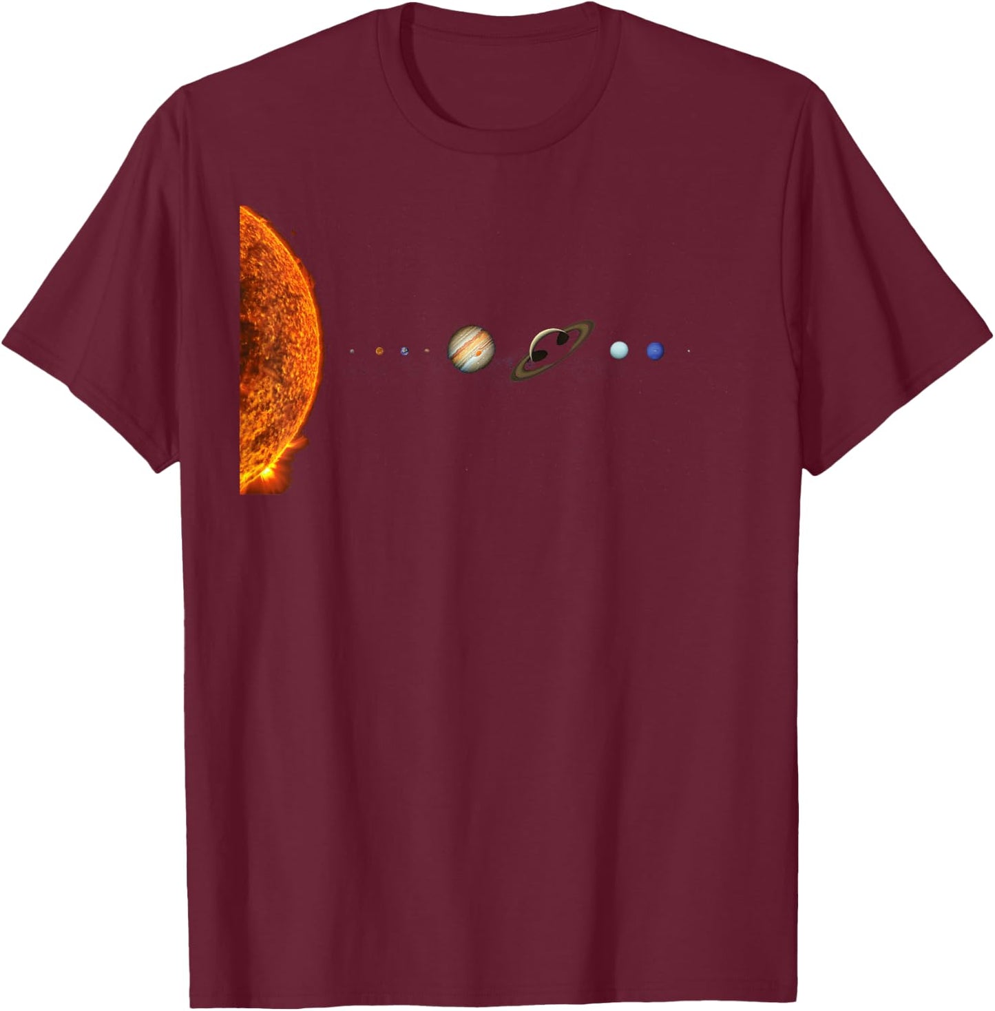 Solar System Nerd Galaxy Science and Planets Astronomy T-Shirt - T-Shirt | Maroon