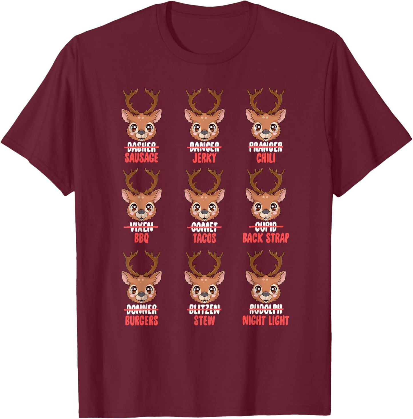 Funny Christmas Deer Bow Hunting Santa Men Women Hunter T-Shirt - T-Shirt | Maroon