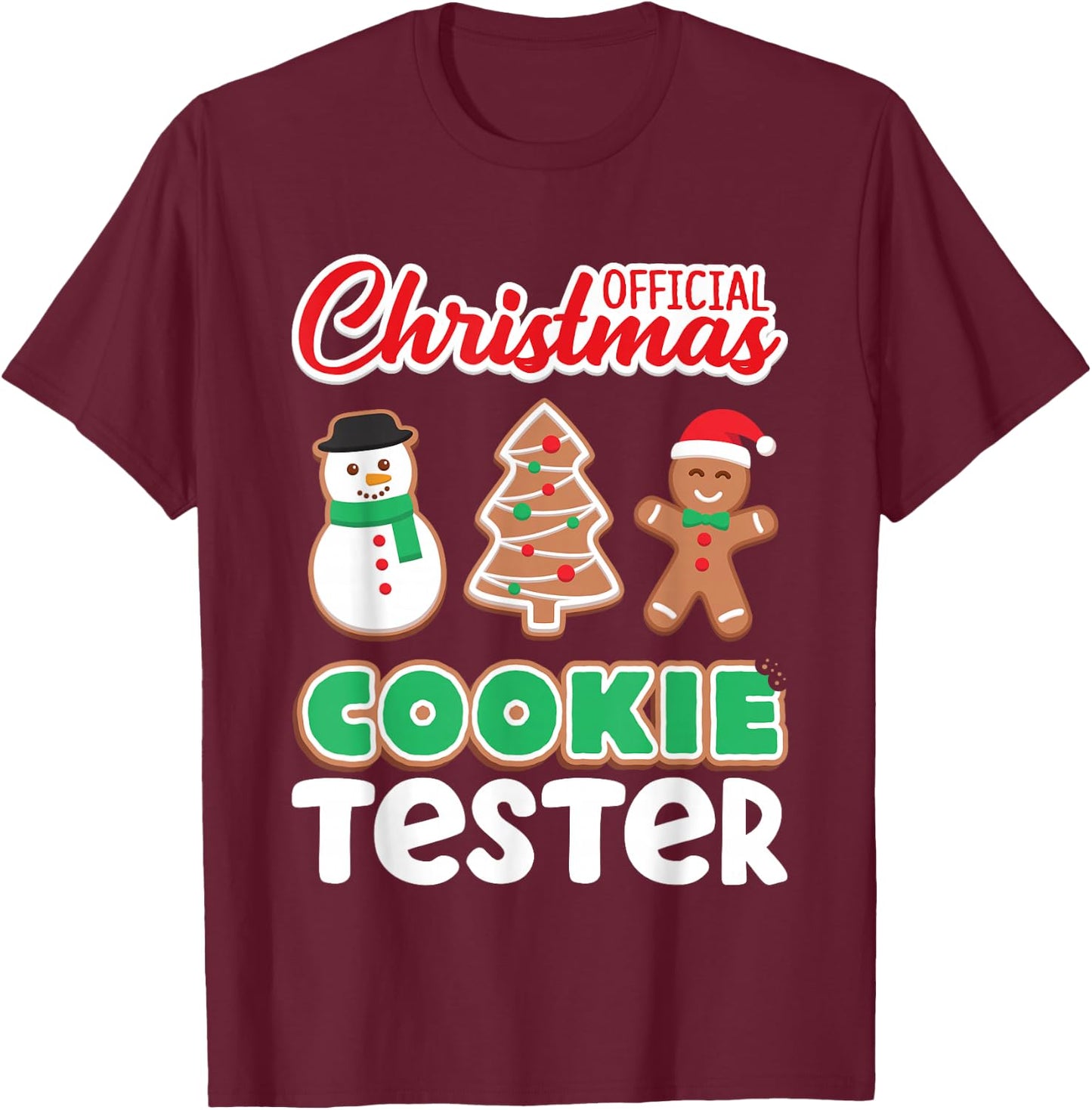Official Christmas Cookie Tester Taster Baking Crew Toddler T-Shirt - T-Shirt | Maroon