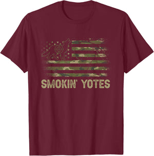 Coyote Hunting Patriotic American Flag Yote Hunter Coyote T-Shirt - T-Shirt | Maroon