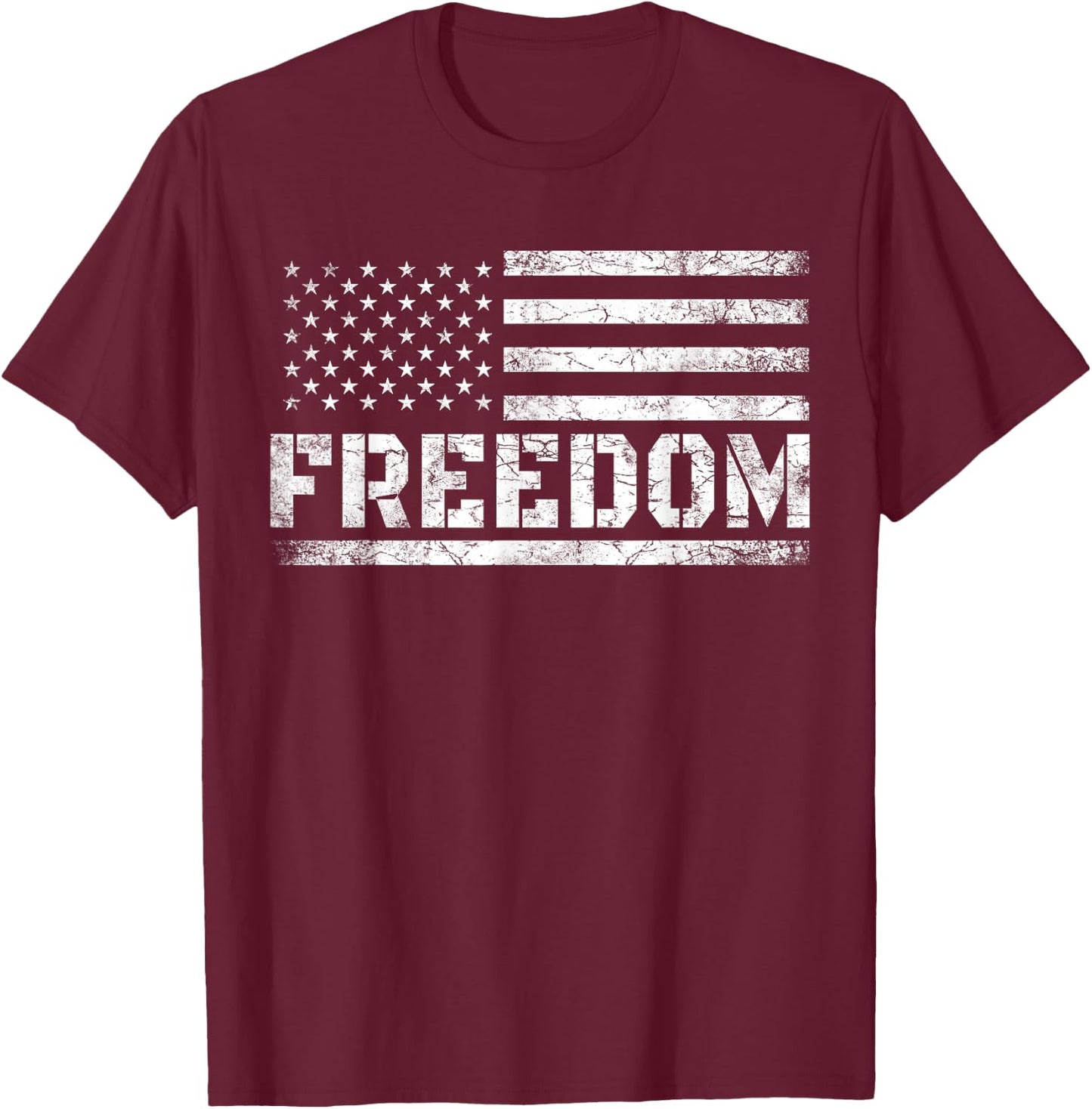 Freedom Top USA American Flag Top Freedom T-Shirt - T-Shirt | Maroon