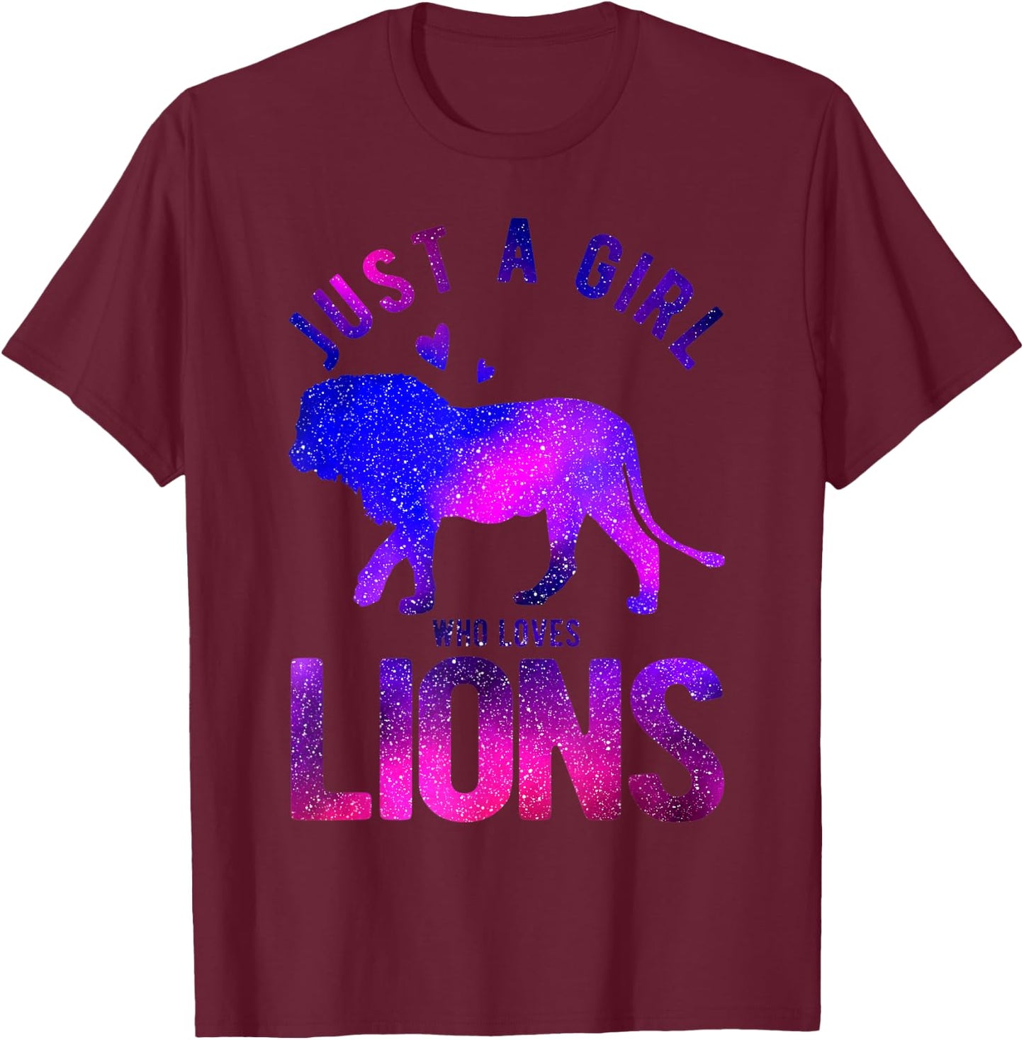 Just A Girl Who Loves Lion Lover Funny Lion Girl T-Shirt - T-Shirt | Maroon