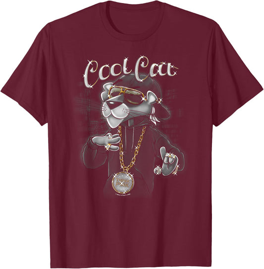 Pink Panther Cool Cat T-Shirt - T-Shirt | Maroon