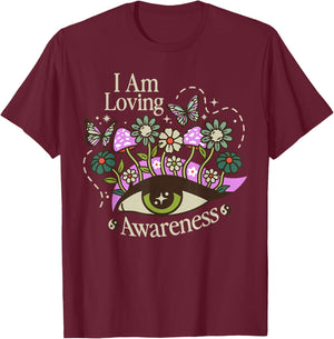 I Am Loving Awareness, Ram Dass Mantra, Mandala T-Shirt - T-Shirt | Maroon