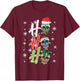 Christmas Sugar Skull Ho Ho Ho Xmas Mexican Men Women Kids T-Shirt - T-Shirt | Maroon