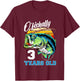 Ofishally 3 Years Old Fisherman 3rd Birthday Fishing T-Shirt - T-Shirt | Maroon