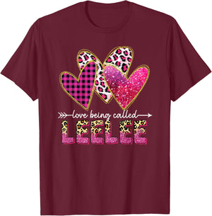 I Love Being Called Leelee Grandma Valentine Mothers day T-Shirt - T-Shirt | Maroon