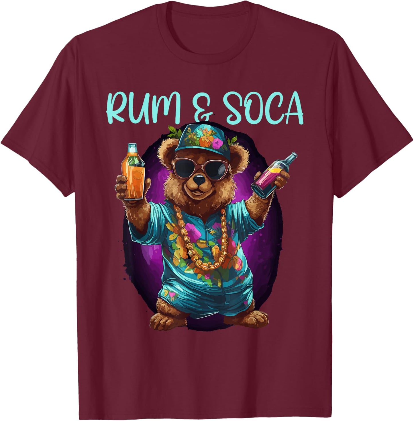 Rum And Soca, Soca Fans, Caribbean Carnival Party, Men T-Shirt - T-Shirt | Maroon