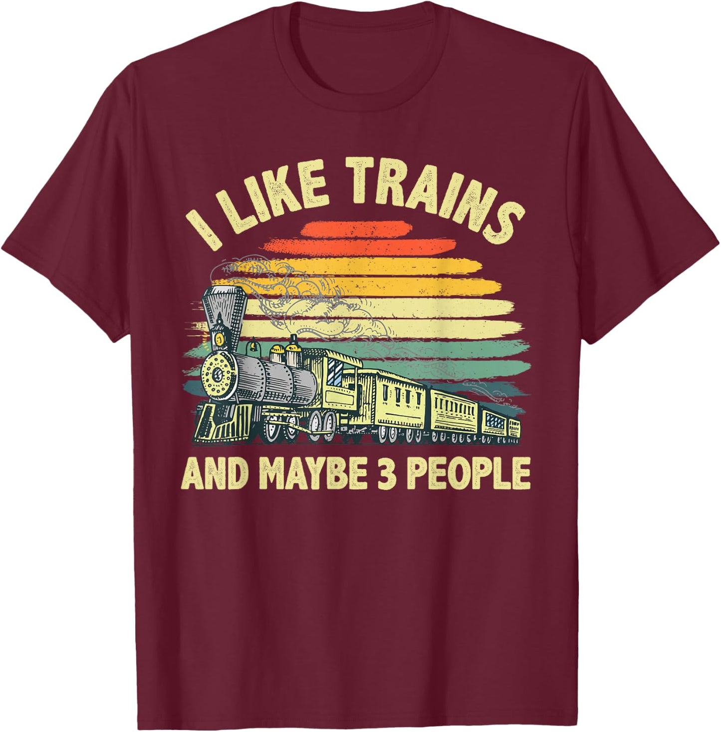 Cool Train Art Women Train Collector Railroad Worker Small T-Shirt - T-Shirt | Maroon