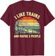 Cool Train Art Women Train Collector Railroad Worker Small T-Shirt - T-Shirt | Maroon