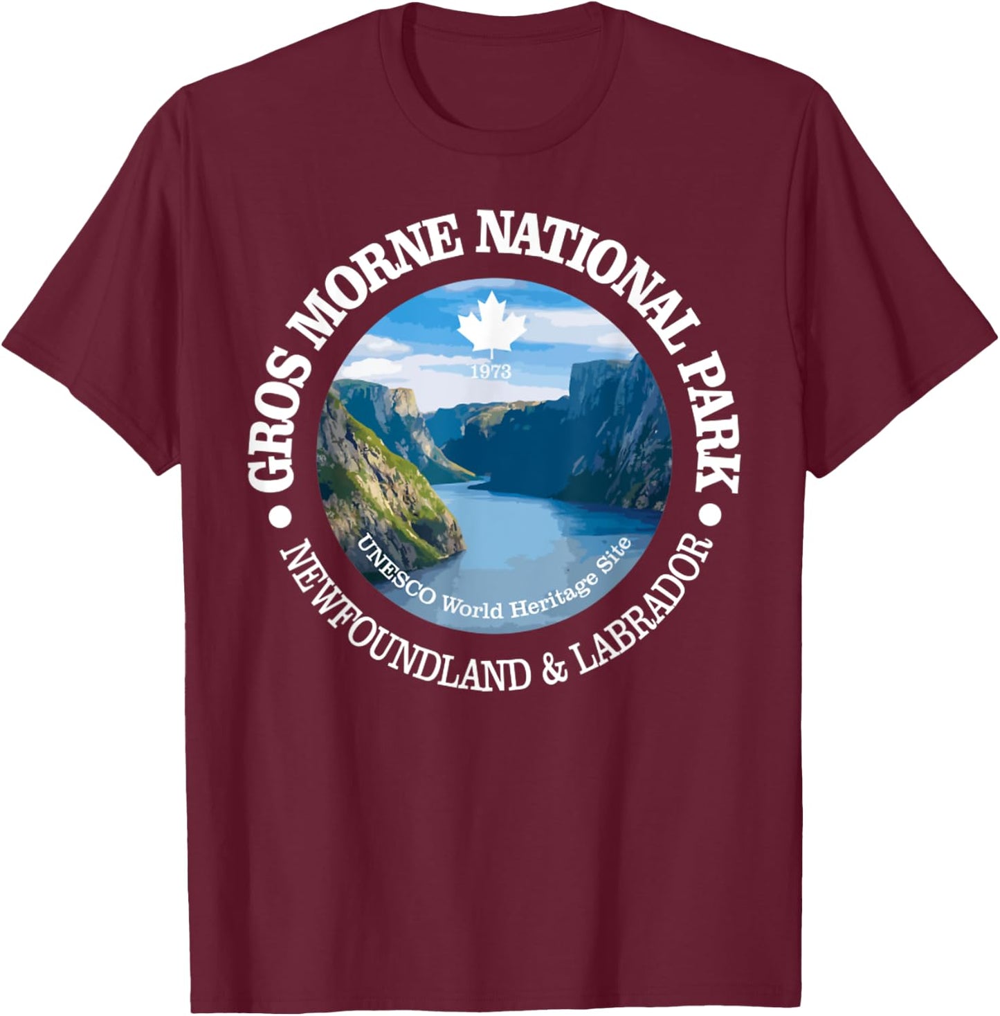 Gros Morne National Park, Nature Canada Hiking Lover T-Shirt - T-Shirt | Maroon